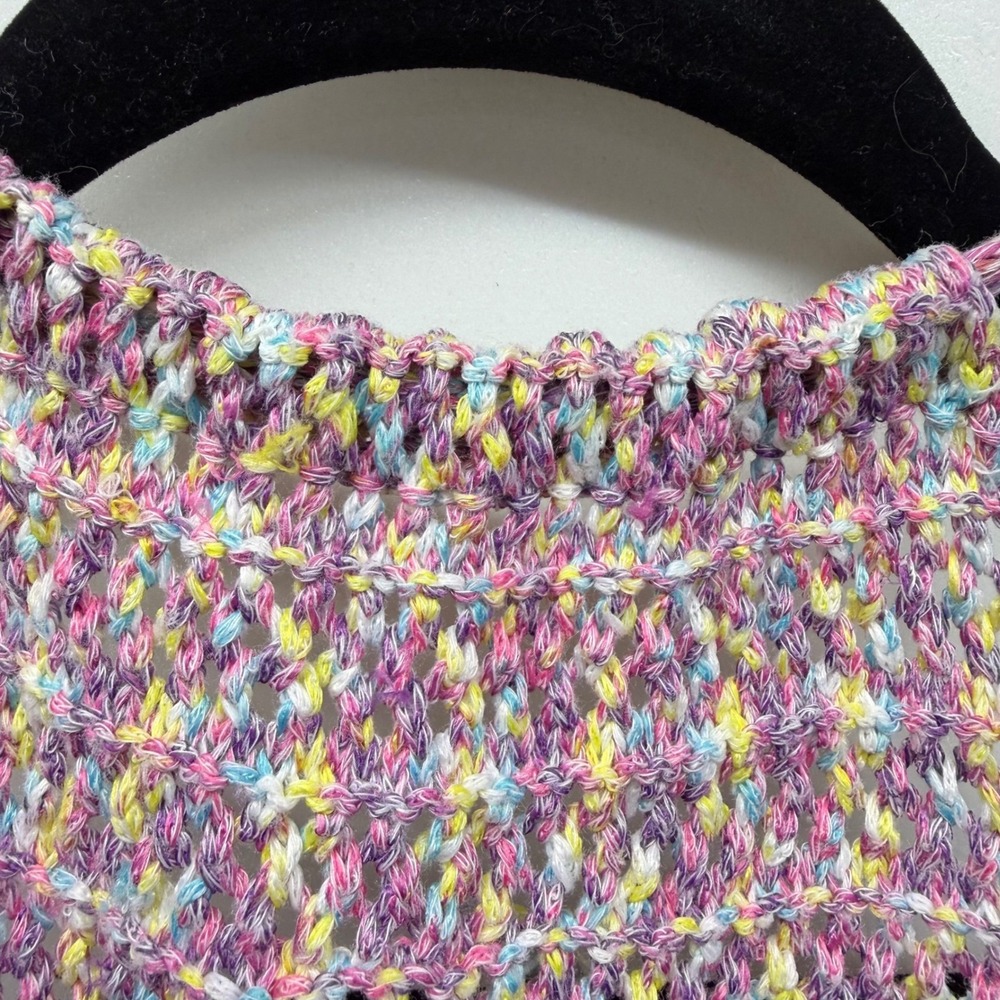 Crochet Halter Mini Dress Space Dye Pink Purple Festival Fairycore Swim Cover - Picture 3 of 7